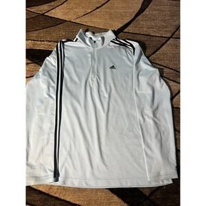 ADIDAS Men's GOLF 3-Stripe 1/4 Zip Golf Pullover Blue ADVR0807 Size L